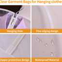 YHNNH Clear Garment Bags for Hanging Clothes, 3 Packs Suit Bags for Closet Storage, Plastic Waterproof Suit Cover Bags with Zipper for Coats, Jackets, Shirts (31 * 24inchs)