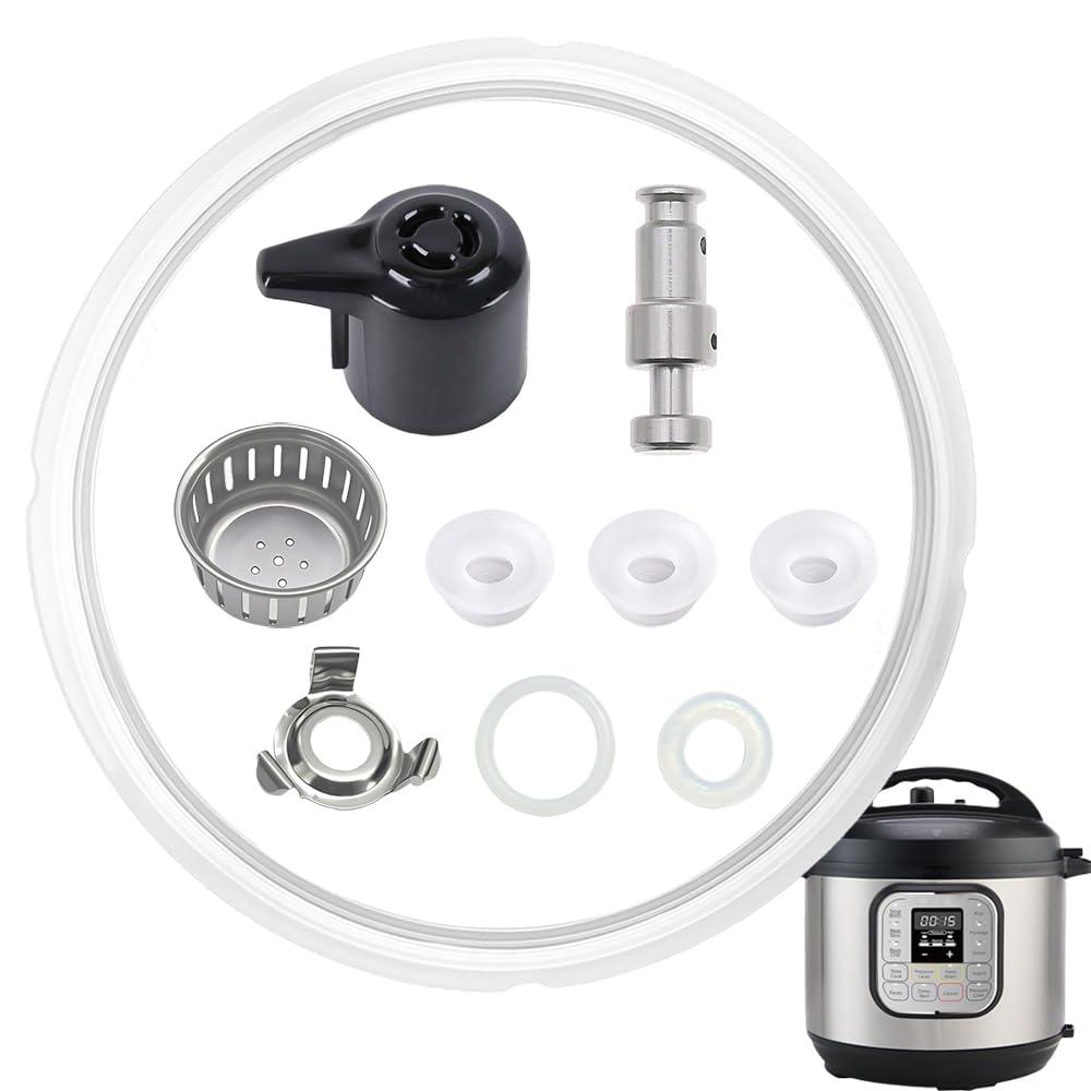 10Pcs Replacement Parts for Instant Pot IP-DUO50 IP-DUO60 Duo/Duo Plus 5&6QT Quart, Upgrade Steam Release Valve Lid Replacement for Instapot, Pressure Valve Float & Sealing Ring for Instant Pot