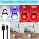2Pack Dog Lights for Night Walking Dog Collar Light Clip on Rechargeable Glow in The Dark Light with 4Modes & RGB Color for Camping