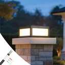 Outdoor Post Lights Hard Wired, AC100-240V 11.8" Column Light, Modern Pillar Lights Outdoor Waterproof, 3000K Square Post Lamp LED Lighting, Large Gate Fence Posts Light for Garden Patio Outside