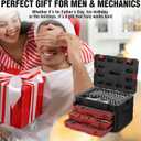 WORKPRO 450-Piece Drive Socket Set 1/2" 1/4" 3/8", CR-V Metric and Imperial with Quick-Release Ratchet Wrench, Spanners, Bits Set, Mechanics Tool for Car Repair