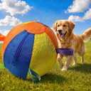 Herding Ball for Dogs, Large Treibball Toy 22.5" Dog Herding Ball, Inflatable Collieballs Dog Training Toy for Medium & Huge Heelers Breeds - Multicolor