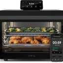 CHEF iQ MiniOven Smart Toaster Oven Air Fryer Combo, 11-in-1 Countertop Convection Oven, Bake, Broil, Air Fry, Broil, Dehydrate, 1750W, 25 Qt Capacity, Fast Cooking with Touchscreen Controls Black