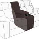 Easy-Going 2-Piece Recliner Console Cover for Reclining Loveseat Covers Stretch Jacquard Middle Console Cover for Recliner Couch and Sofa Chocolate