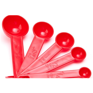6Piece Measuring Spoons. Red