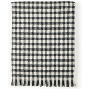 CREVENT Farmhouse Boho Knitted Throw Blanket for Couch Sofa Chair Bed Home Decoration, Soft Warm Cozy Light Weight for Spring Summer Fall (50''X60'' Plaid Black)