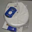 MAYFAIR 844CP 000 Edgewater Toilet Seat with Chrome Hinges will Never Come Loose, ROUND, Durable Enameled Wood, White