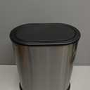 Anzoymx Stainless Steel Bathroom Trash Cans 1.8 Gallons Small Garbage Can with Pop up Lid, Dog Proof Narrow Wastebasket, Slim Waterproof Litter Trash Bins Set for Bedroom, Toilet, Office (Silver)