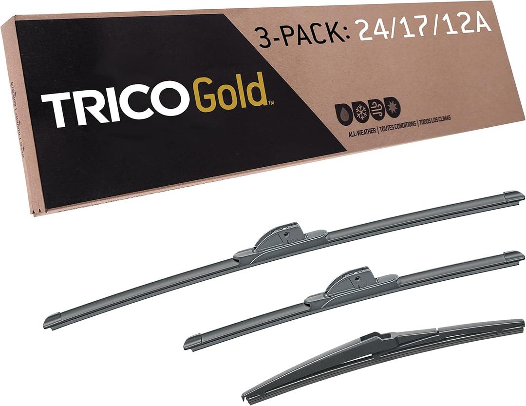 TRICO Gold 3-Piece Driver/Passenger/Rear All-Weather Automotive Replacement Windshield Wiper Blade Kit for 2006-2012 Toyota Rav4; Includes 24", 17" & 12" Premium Beam Blades