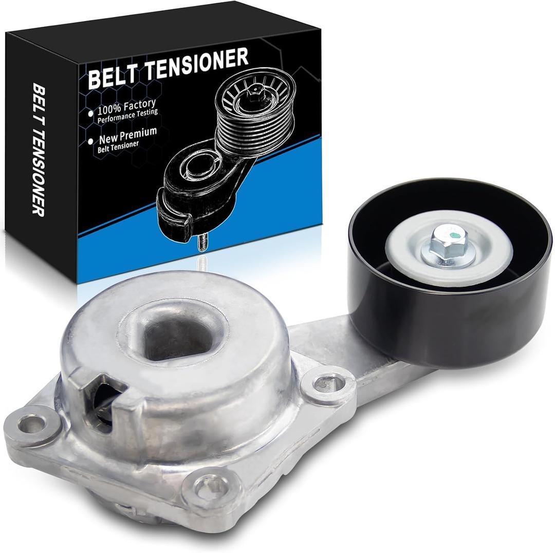Belt Tensioner Assembly with Pulley for:-Ford Expedition 1997-2001 F150 1997-2001 F250 1997-1999 Excursion 2000-2001, for:-Lincoln Navigator 1998-2001, 4.6L 5.4L 6.8L V8 V10, OE# 38133