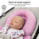 Infant Insert Compatible with 4moms Mamaroo & Graco Swing and Infant Car Seat, Stroller, Other Baby Swing, Rocker, Bouncer, Bassinet Newborn Insert Head & Body Support Cushion, Reversible Design (Blush Pink)