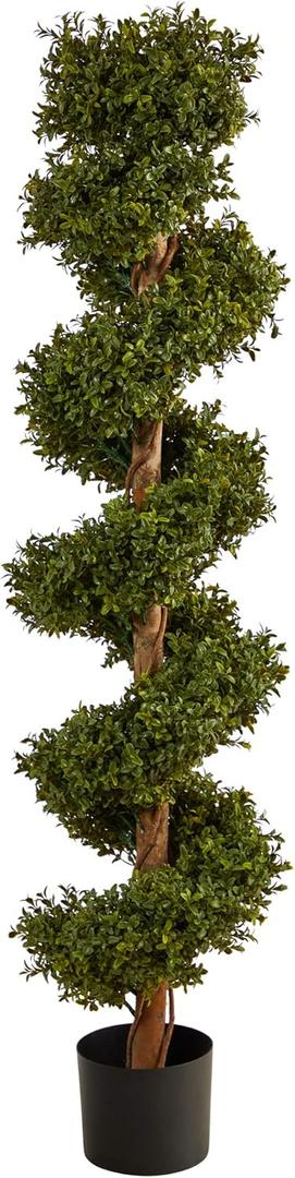 Nearly Natural 5ft. Boxwood Spiral Topiary Artificial Tree (Indoor/Outdoor)