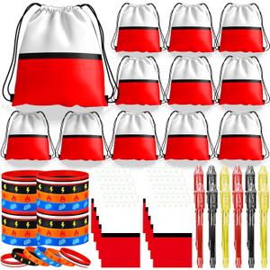 Cartoon Party Favors, Animation Themed Birthday Party Supplies & Goodie Bags for Kids, Include Drawstring Bags Notebook Silicone Bracelet Highlighter for Gifts Fillers