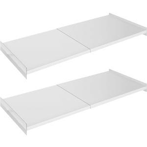 SANNO Adjustable Shelf Organizer for Closet, 17-31" Tension Shelf with Heavy-Duty Adhesive - DIY Expandable Shelf Dividers for Cabinet, Pantry, Wardrobe, Kitchen, 2 Pack