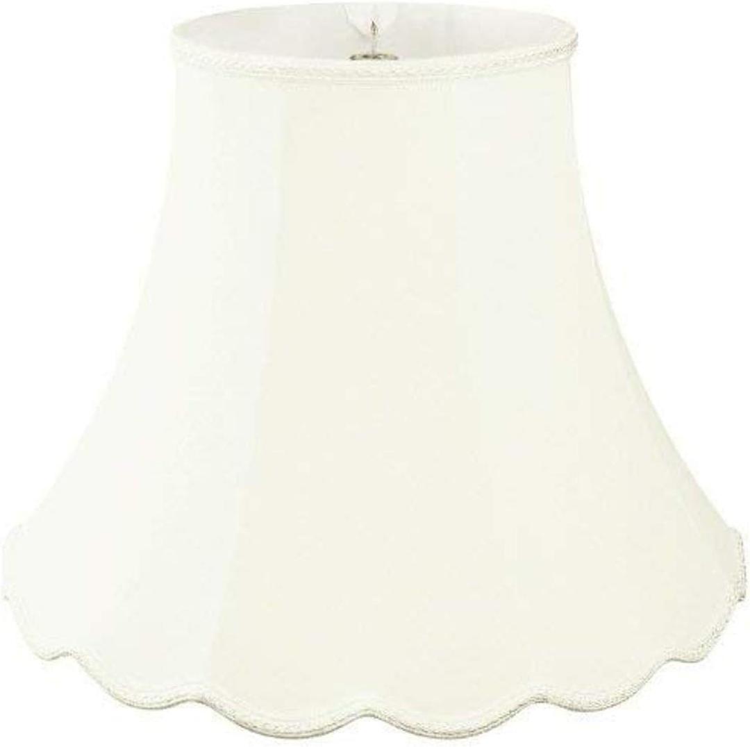 Royal Designs Scalloped Bell Designer Lamp Shade, White, 7 x 14 x 12.25