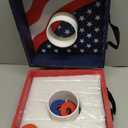 Washer Toss Game Set, Premium Wooden Outdoor Games for Adults and Family, Portable Pitching Target with 8 Steel Washers & Carry Handle, Patriotic Lawn Game for Backyard, Tailgating, Camping