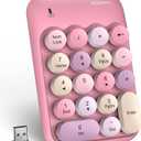 MOFII Wireless Number Pads, Colorful 2.4G Wireless 18 Keys Numeric Keypad Portable 10 Key Numpad for Financial Accounting, Laptop, PC, Computer, Notebook- Pink