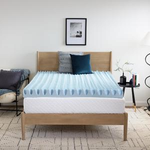Vibe 4-Inch Convoluted Gel Memory Foam Mattress Topper - California King - Cooling Pressure Relief - Certi-PUR Certified