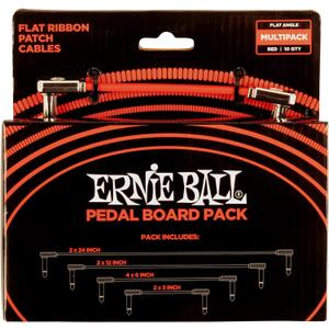 Ernie Ball Flat Ribbon Patch Cables Pedalboard Multi-Pack - Red