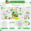 St Patrick's Day Giant Coloring Tablecloth 71 x 31 Inch Jumbo Paper Coloring Activity Poster Irish Themed Coloring Table Cover for Family Classroom Party Games Decorations