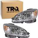 TRQ Left and Right Headlight Assembly Set Compatible with 08-11 Mercedes-Benz C300 C350 09-11 C63 AMG 08 C63 AMG from 02/09/07 Halogen Only
