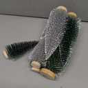 9pcs Mini Christmas Tree Desktop, Artificial Christmas Pine Tree, Mini Bottle Brush Trees Tabletop, Small Sisal Trees with Wooden Bases, Xmas Holiday Decor (Dark Green-Green-Silver)