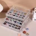 Acrylic Rock Collection Display Case with 54 Grids Storage Compartments Rock Collection Boxes Display Organizer Collection Storage Display Cases for Collectibles Crystal /RockGery