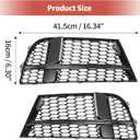 ACROPIX Fog Light Grill Front Lower Bumper Fog Light Cover Inserts for Audi A3 2017-2020 No.8V3807681ABESM/8V3807682NESM Durable Front Left Right Honeycomb