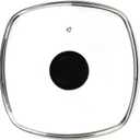 Square Glass Lid for Grill Pans with Steam Vent Hole - Fits Lodge Cast Iron Skillets 10.5inch(26.67cm) - Square Tempered Glass Lid - Universal Replacement Cover Bakelite Round Knob