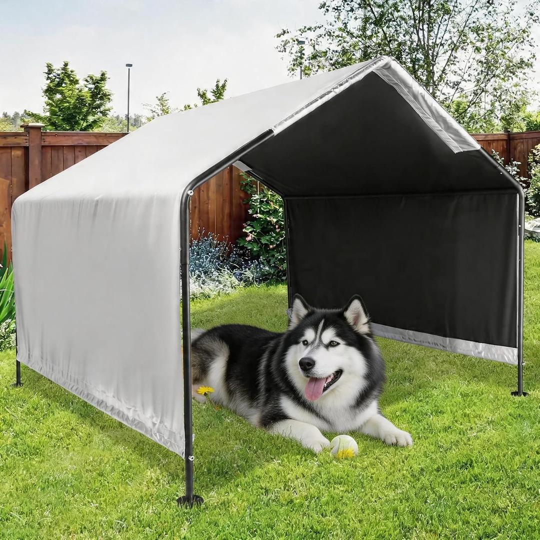 Dog Shade for Outside, 4'x4'x3' Large Outdoor Dog Tent, Waterproof All-Season Pet Canopy Shelter with Ground Nails for Dogs, Cats, Small Animals and Livestock