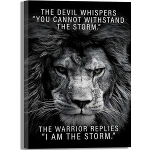 Framed Inspiring Lion Canvas Wall Art, 16x24in