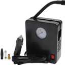 Portable 12V DC Car Air Pump for Tire Inflation Up to 100 PSI with LED Light, 3 Nozzles & Fuse  Compact ABS Tire Inflator for Cars, Bikes, Balls, and Inflatables (Black)