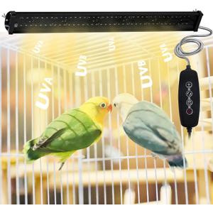 Bird Light for Cage,Full Spectrum LED Birdcage Lighting,Bird Lamp with Intelligent Cycle Timing,Natural Sunlight Simulation,Chew-Proof Design,Bird Cage Accessories for Captive Birds Parrots(22" Long)