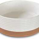 Mora Ceramic Pet Bowl Size Medium - Food/Water Dish for Large Puppies, Cats, Retrievers, Medium Sized Dogs, ect. 28oz or 4 Cups - Basic Bowls for Your Dog or Cat, Mix and Match for a Set - Vanilla