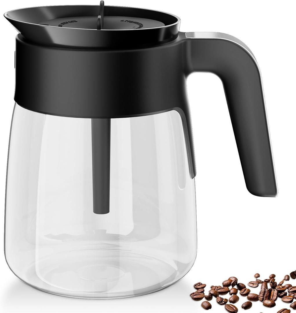 12 Cup Coffee Pot Replacement Compatible with Ninja Coffee Maker CFP101 CFP201 CFP301 CFN601 CFP307 CFN602 CM400 CM401 CF090, Glass Carafe for Ninja with Brew-Through Lid, BPA Free, Dishwasher Safe