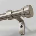 Lootkell Modern Brushed Nickel Curtain Rods for Windows 72 to 144 Adjustable Length Heavy Duty 1" Diameter Window Curtain Rod with Solid Metal Finials for Outdoor Farmhouse Bedroom Kitchen Living Room