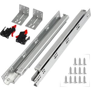 Undermount Soft Close Drawer Slides Bottom Mounted Full Extension 9 12 15 18 21 24 Inch Ball Bearing Runners Rails 77 Lb Load 1 Pair (1 Pair, 15 Inch)