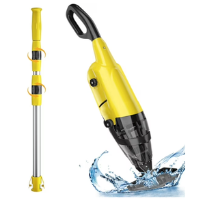 Cordless Pool Vacuum Cleaner for Above Ground Pool & In Ground Rechargeable Pool Vacuum Cleaner - 90 Mins Runtime, with 69" Telescopic Pole, Spa Vacuum for Hot Tub- Fast 3H Charge Yellow