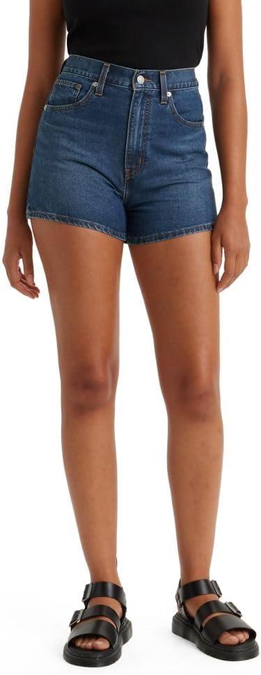 Levi's Women's High Waisted Mom Shorts (Black)