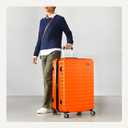 2 x Amazon Basics 30" Hardside Large Checked Luggage, Expandable For Up to 15% More Space, Hardshell Suitcase With Wheels, Scratch-Resistant Surface, Four Multi-directional Wheels, Orange