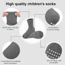 6 pack baby socks, cotton crew children's socks, non-slip grip socks, unisex, for toddlers, boys, girls, 4-7 Years (6 Pairs-gray/Lightgray/Lakeblue/Skyblue/Blue/Khaki)