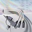 Multi Charging Cable 3.6ft/1.2M 3 in 2 Charger Cord, Multiple Rapid USB Cable, White