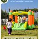 Outfunny Bounce House with Slide, Inflatable Bouncy House for Kids 3-12, Outdoor&Indoor, Bounce Area 8'x8', Capacity 400 lb - Green