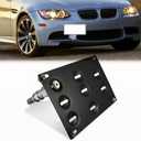 Teng Auto Front Tow Hook License Plate Bracket for BMW 1 3 5 Series X5 X6 E82 E88 E46 E90 E91 E92 E93 E39 E70 E71, Black