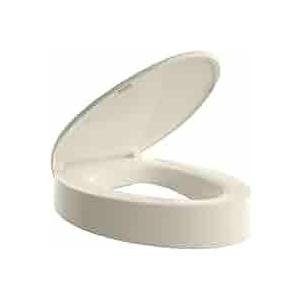 ELONGATED toilet seat risers for seniors, Slow Close, Elevated toilet seat, Heavy Duty, Never Loosen, Raised toilet seat elongated bowl, White(18.5”)