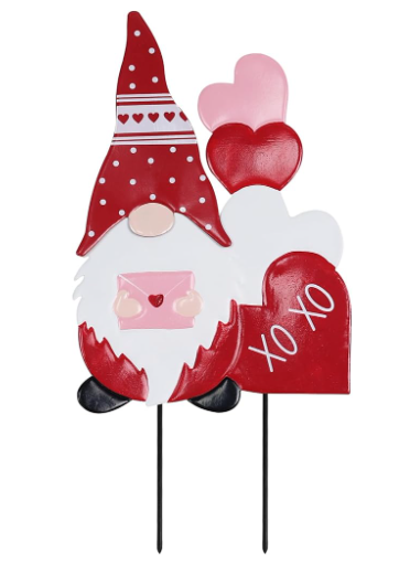 YEAHOME Valentines Day Decorations Outdoor, Metal Gnomes Decorative Garden Stakes with XOXO Sign Loving Heart for Valentines Day Decor, Yard Stakes for Home Garden Porch Lawn Wedding Anniversary