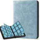 Trading Card Binder, 9 Side Loading Pocket Card Album Hold Up to 540, Zipper Binder for Collection, TCG Holder for Sports, Yugioh, MTG etc. (Sky Blue 9)