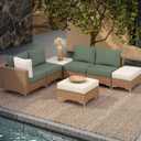 4Pcs Outdoor Cushion Covers, Patio Cushion Covers,Stretch Elastic Slipcovers, Replacement Washable & Reusable Furniture Protector for Patio Couch (Matcha Gren,Cover Only)
