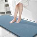 OLANLY Thick Memory Foam Bathroom Runner Rugs 70x24, Extra Soft Absorbent Long Bath Rug, Quick Dry, Non-Slip, Machine Washable Bath Mats for Bathroom, Tub and Shower, Home Decor Accessories, Airy Blue
