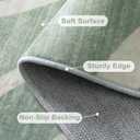 Hedlive Modern Waved Print Runners for Hallways, 2.5x8 Sage Green Washable Runner Rug, Non Slip Low Pile Kitchen Runners, Soft Abstract Neutral Striped Carpet Runner for Bedroom Laundry